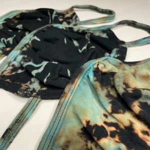 3 Blue Cotton Face Masks